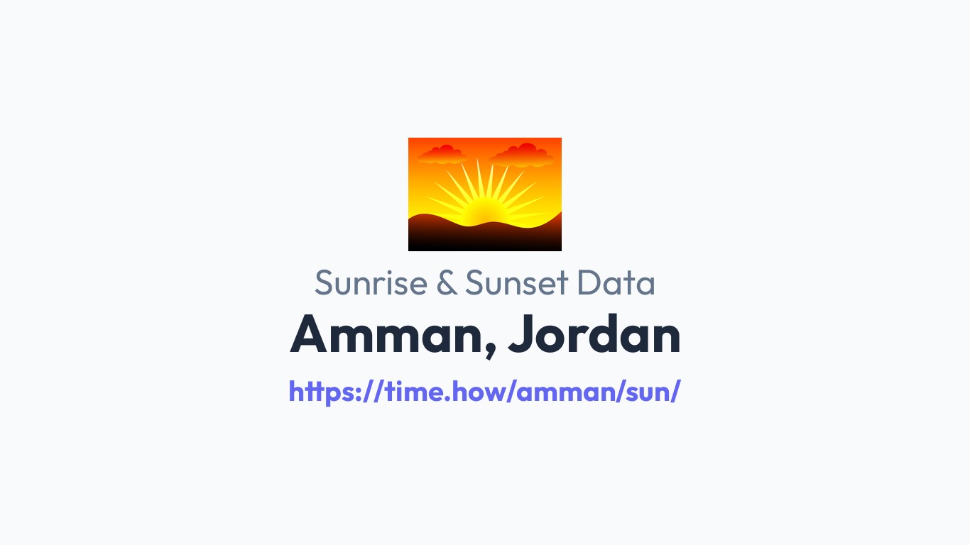 Sunrise & Sunset Times for Amman, Jordan | Time.how
