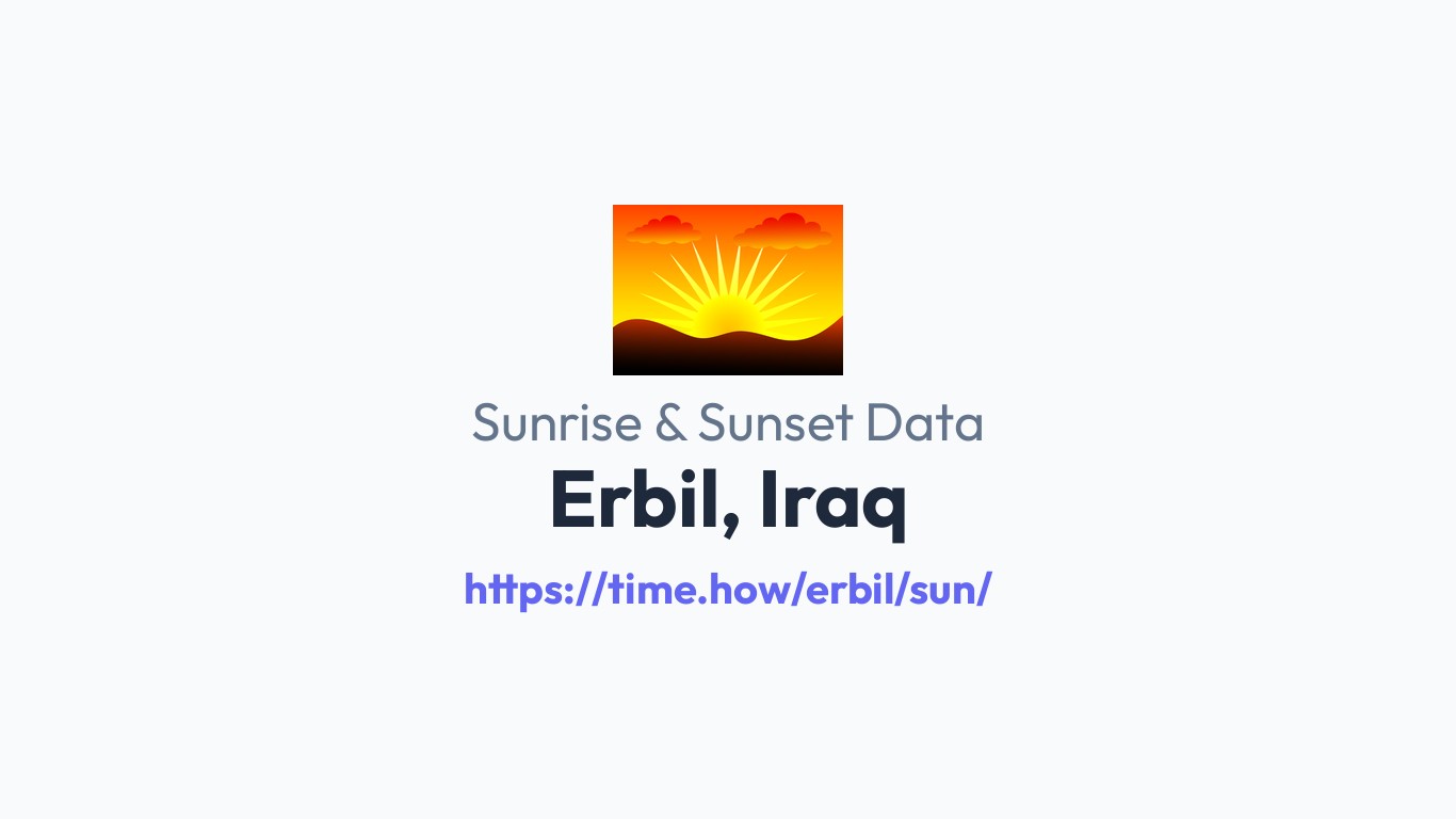 Sunrise & Sunset Times for Erbil, Iraq | Time.how