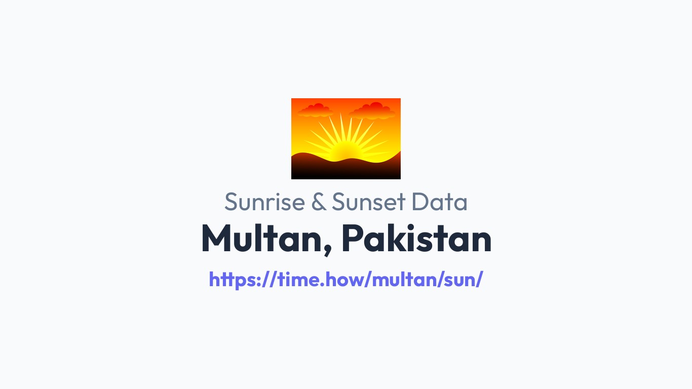 Sunrise & Sunset Times for Multan, Pakistan | Time.how